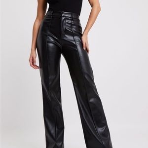 never worn black leather pants bootcut